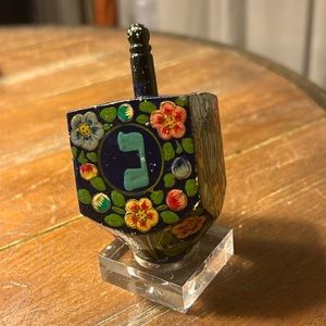 Hand Paintee Chanukkah Dreidel #1